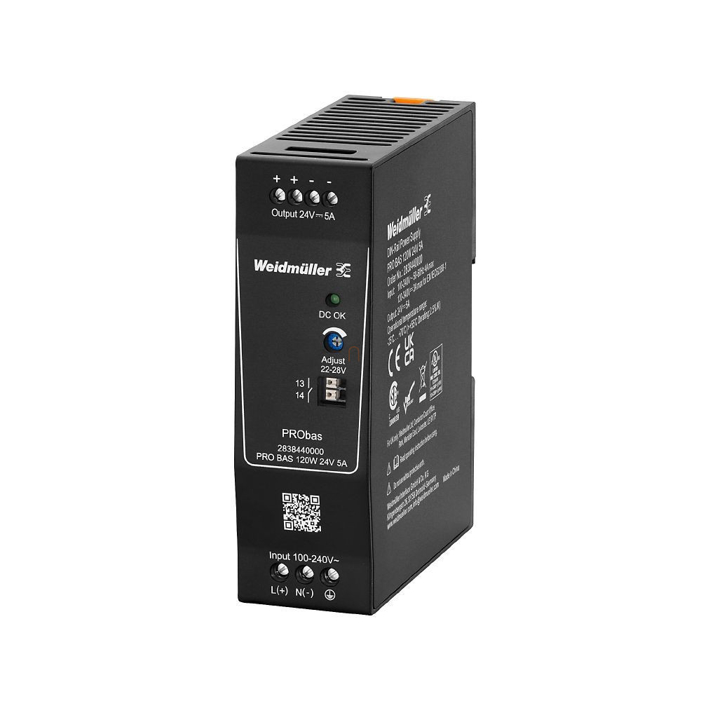 Tápegység PRO BAS 120W 24V 5A, Weidmüller, 2838440000