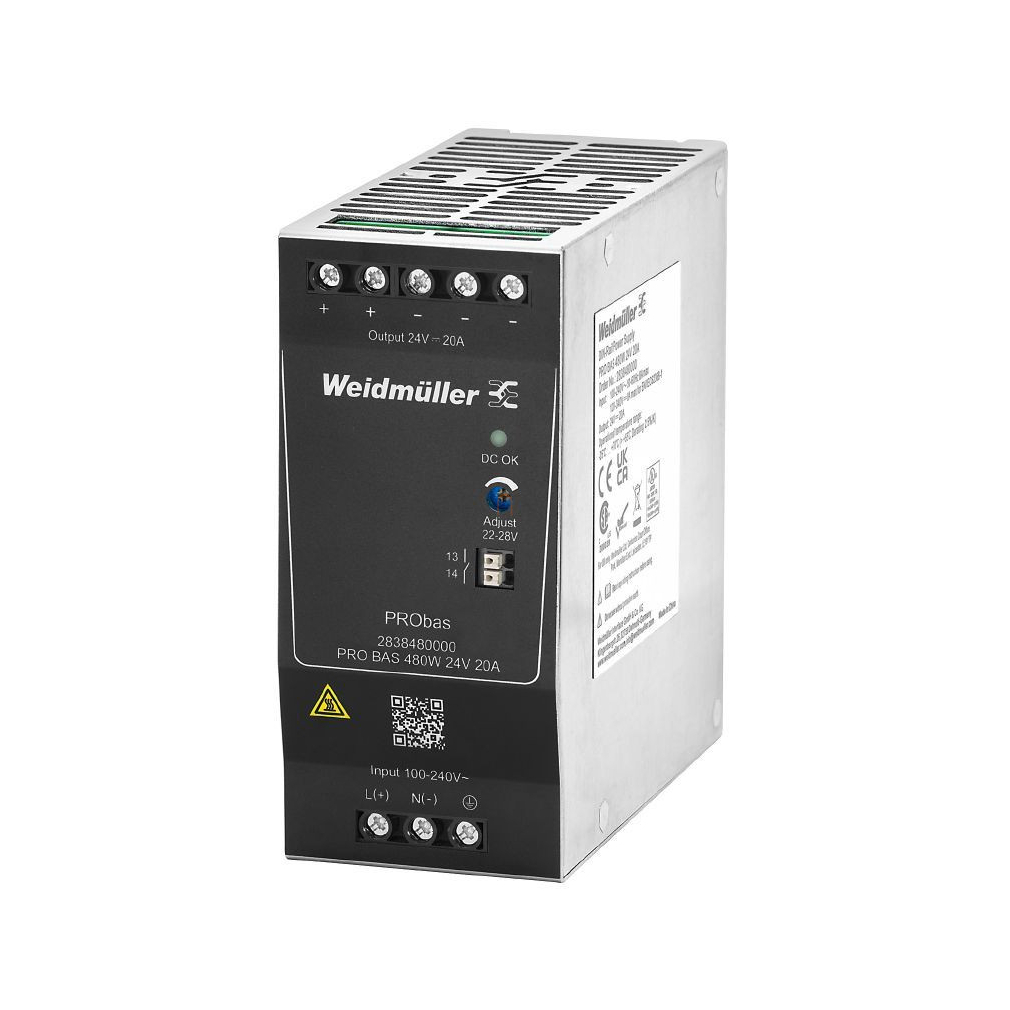 Tápegység PRO BAS 480W 24V 20A, Weidmüller, 2838480000