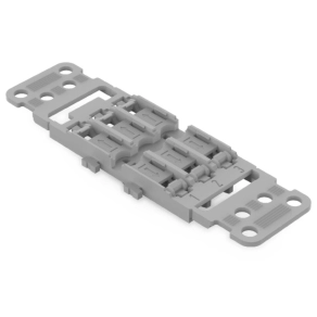 Wago 221-2513 rögzítőadapter tehermentesítővel, 3 állású, 221-2411 vezetékösszekötőkhöz, bepattintható rögzítőlábbal, szürke
