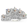 Wago 2203-7646 többemeletes installációs sorkapocs, 2,5 mm², N/L/PE, nyomógombos működtetéssel, Push-in CAGE CLAMP®, szürke