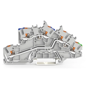 Wago 2203-7646 többemeletes installációs sorkapocs, 2,5 mm², N/L/PE, nyomógombos működtetéssel, Push-in CAGE CLAMP®, szürke