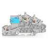 Wago 2203-7640 többemeletes installációs sorkapocs, 2,5 mm², NT/L, nyomógombos működtetéssel, Push-in CAGE CLAMP®, szürke, csúsztatható N-bontóval