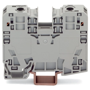 Wago 285-135 2 vezetékes nagyáramú átmenő sorkapocs, 35 mm², oldalsó jelölőnyílásokkal, csak DIN 35 x 15 sínre, POWER CAGE CLAMP, szürke