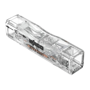   Wago 2773-2401 egyenes kialakítású tömör vezeték összekötő Push Wire Inline, átlátszó, max. 4 mm2, 32A
