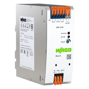 Wago 2687-2146 Eco 2 tápegység, 1 fázisú, 24 V DC, 10 A, DC-OK kontaktus