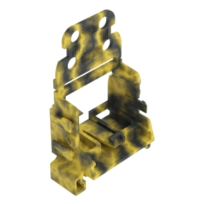 Wago 221-549/000-053 rögzítőadapter tehermentesítővel, 10 vezetékes, 221-es sorozatú 4 mm²-es vezetékösszekötőkhöz, DIN-35 sínre, sötétszürke-sárga