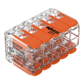   Wago 221-420 tízes sodrott vezeték összekötő, átlátszó 0,2- 4mm2, 32A