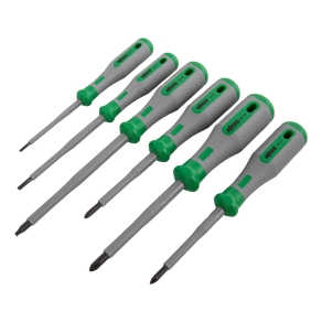 Wago 206-2101 VDE szigetelt csavarhúzó-készlet, PH1, PH2, PZ1, 2,5/3,5/5,5 mm, 1000 V-ig, kétkomponensű markolat