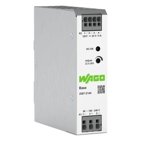 Wago 2587-2144 Basic kapcsolóüzemű tápegység, egyfázisú, 24 V DC, 5 A, DC-OK LED, push-in csatlakozás
