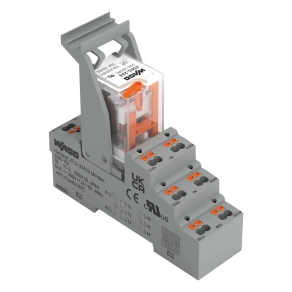 Wago 2585-528 relémodul, 230 V AC, 2 váltóérintkező, 6 A tartós határáram, kézi működtetés, reléaljzat és alaprelé készlet, sárga állapotjelzés, 27 mm széles