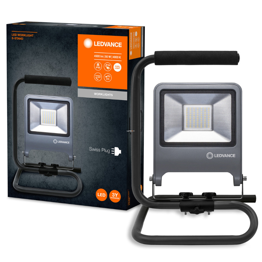 Ledvance hordozható LED reflektor 50 W, hidegfehér, szürke (Worklight S-Stand)