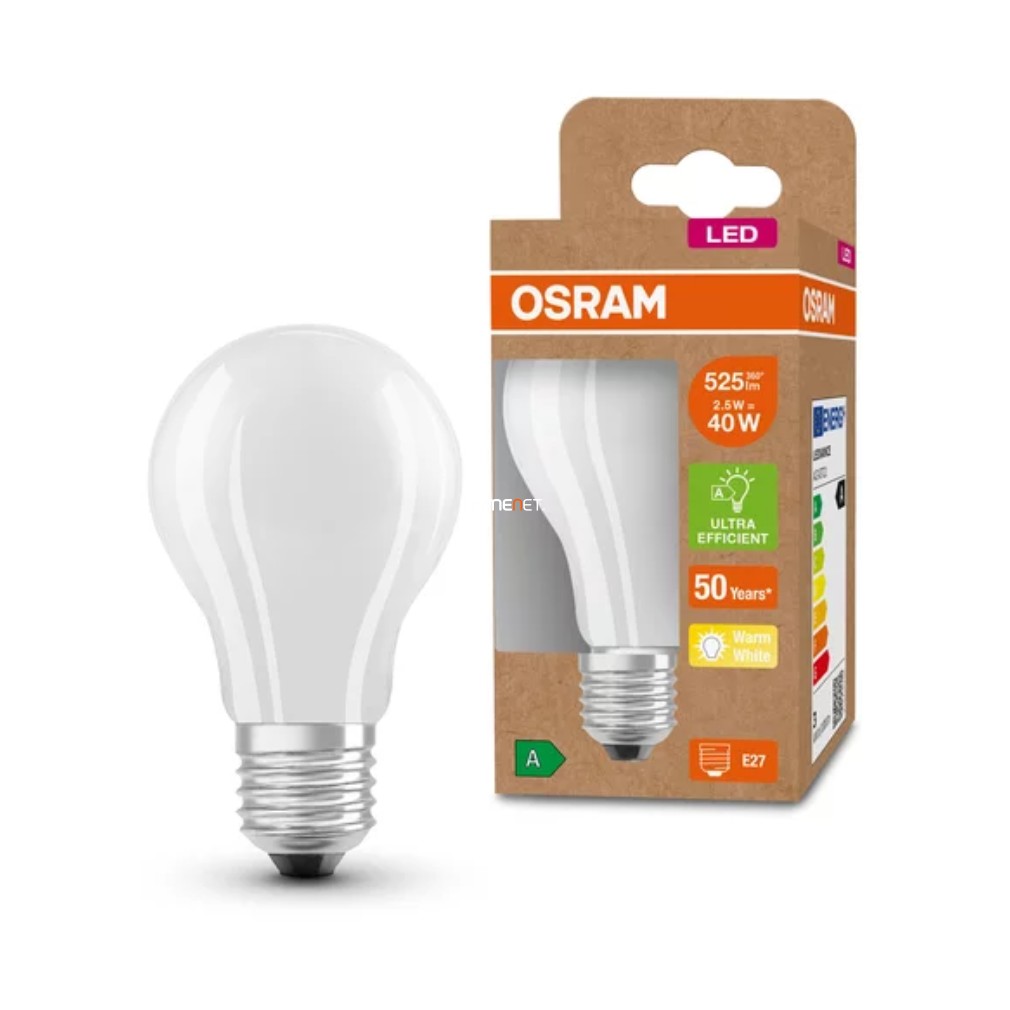 Osram E27 LED filament, 2,2 W, 470 lm, melegfehér fényű (Classic-A)