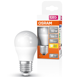   Osram E27 LED kisgömb, 6,5W, 806 lm, 2700 K, melegfehér, opál műanyag-60 W izzó helyett - Superstar Classic P