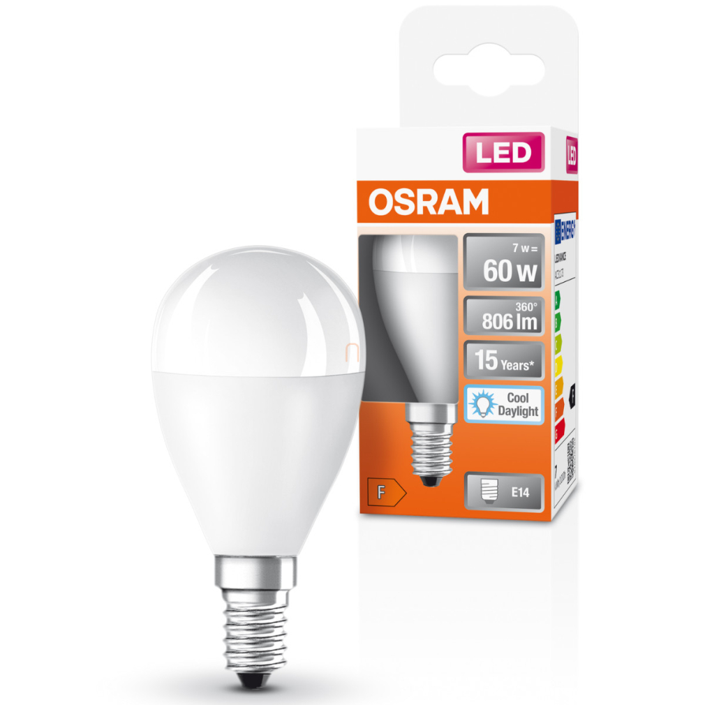 Osram E14 LED kisgömb, 6,5W, 806 lm, 6500 K, daylight, opál műanyag-60 W izzó helyett - Superstar Classic P