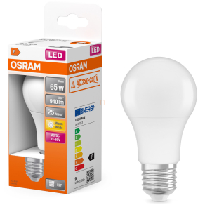   Osram E27 LED 9W, 940 lm, 2700 K, melegfehér, opál műanyag-60 W normál izzó helyett - Superstar+ Classic A