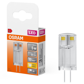   Osram tűlábas G4 LED 0,6W, 55 lm, 2700 K, melegfehér, alumínium, műanyag-5 W izzó helyett - Special Pin Clear