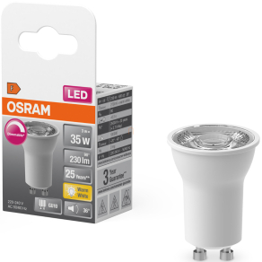   Osram GU10 LED 3W, 230 lm, 2700 K, melegfehér, dimmelhető, fehér műanyag-35 W izzó helyett - Superstar Spot PAR11