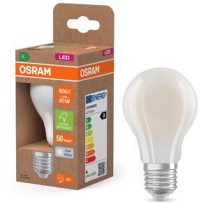   Osram E27 LED 3,8W, 806 lm, 4000 K, hidegfehér, opál üveg-60 W normál izzó helyett - Superstar+ Classic A
