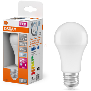   Osram E27 LED 10W, 1055 lm, 4000 K, hidegfehér, opál műanyag-75 W normál izzó helyett - Superstar+ Classic A