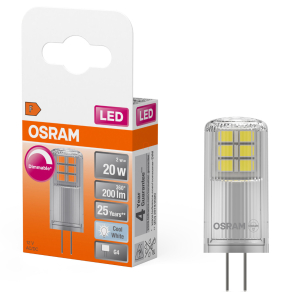   Osram tűlábas G4 LED 2W, 200 lm, 4000 K, hidegfehér, dimmelhető, alumínium, műanyag-20 W izzó helyett - Special Pin Clear