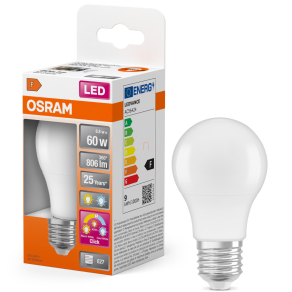   Osram E27 LED 8,8W, 806 lm, 2700-4000 K, változtatható fehér, opál műanyag-60 W normál izzó helyett - Superstar+ Classic A