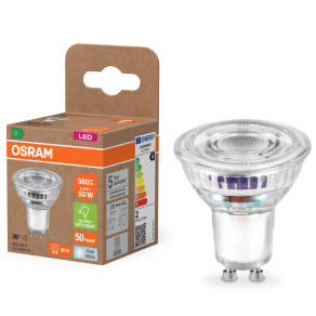   Osram GU10 LED 2W, 360 lm, 4000 K, hidegfehér, áttetsző üveg-50 W izzó helyett - Superstar+ Spot PAR16