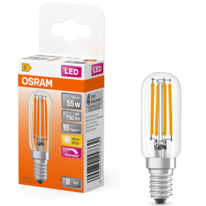   Osram E14 LED 6,5W, 730 lm, 2700 K, melegfehér, dimmelhető, színes üveg-52 W izzó helyett - Special T26 filament