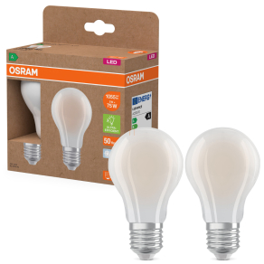   Osram E27 LED 5W, 1055 lm, 4000 K, hidegfehér, opál üveg-75 W normál izzó helyett, 2 darabos - Superstar+ Classic A