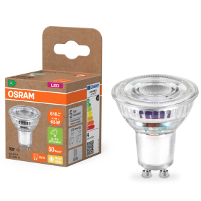   Osram GU10 LED 3,4W, 610 lm, 2700 K, melegfehér, áttetsző üveg-60 W izzó helyett - Superstar+ Spot PAR16