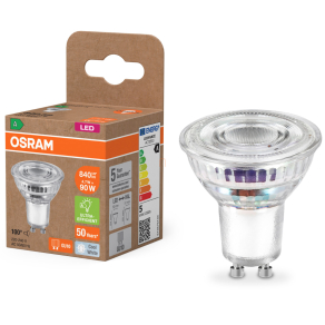  Osram GU10 LED 4,7W, 840 lm, 4000 K, hidegfehér, áttetsző üveg-80 W izzó helyett - Superstar+ Spot PAR16