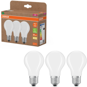   Osram E27 LED 3,8W, 806 lm, 2700 K, melegfehér, opál üveg-60 W normál izzó helyett, 3 darabos - Superstar+ Classic A