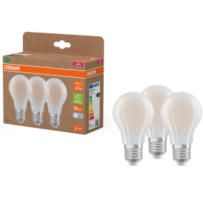   Osram E27 LED 7,2W, 1521 lm, 4000 K, hidegfehér, opál üveg-100 W normál izzó helyett, 3 darabos - Superstar+ Classic A