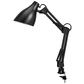   Ledvance Office Line Desk Pear Clip - Fekete asztali lámpa E27 foglalattal, két csuklós állítható, csipeszes rögzítéssel, max. 11W