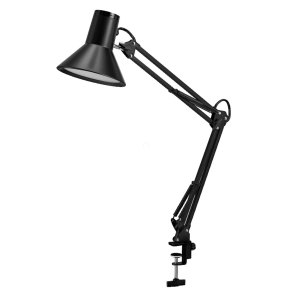   Ledvance Office Line Desk Retro Clip – Fekete íróasztali lámpa, 9W teljesítmény, 3000K melegfehér, 393lm, dimmelhető, 25000 óra élettartam, csiptetős