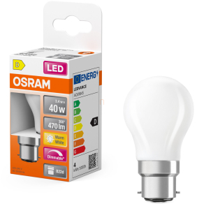   Osram B22d LED 3,4W, 470 lm, 2700 K, melegfehér, dimmelhető, opál üveg-40 W izzó helyett - Superstar Classic P