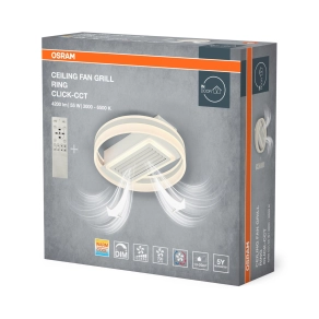   Osram Ceiling Fan Grill Ring ventilátoros mennyezeti LED lámpa távirányítóval, 55W 3000-6500 K fehér