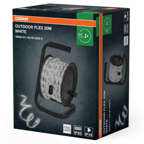   Osram Outdoor Flex 20M 840 IP65 – Robusztus, bővíthető LED szalag, 20m hosszú, 12000lm, 4000K hűvös fehér fény, IP65 por- és vízálló, 142W