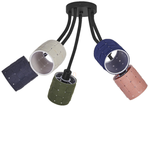   Multicolor mennyezeti lámpa - Osram Decor Felt Weaving Cans, 5xE14 foglalattal, 220-240 V