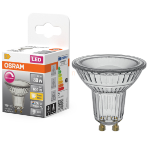   Osram GU10 LED 6,9W, 650 lm, 2700 K, melegfehér, dimmelhető, áttetsző üveg-50 W izzó helyett - Superstar Spot PAR16