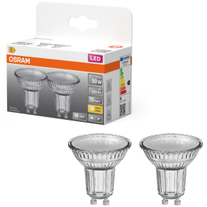   Osram GU10 LED 3,7W, 350 lm, 2700 K, melegfehér, áttetsző üveg-50 W izzó helyett, 2 darabos - Star Spot PAR16