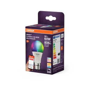   Osram Smart+ ZigBee B22d LED, 9 W, 806 lm, 2700-6500 K +RGB, dimmelhető