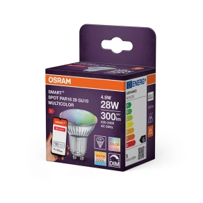  Osram Smart+ ZigBee GU10 LED, 4,9 W, 300 lm, 2700-6500 K +RGB, dimmelhető