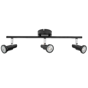   Osram LED spot GU10 karos spot lámpa LED fényforrással, fekete színben 3 foglalattal