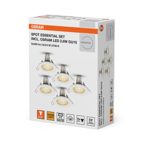   Osram Essential Recess süllyesztett spot lámpa, melegfehér, fehér (5 darabos)