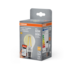   Osram Smart+ Matter Filament Classic E27 LED, 6 W, 806 lm, 2700 K, dimmelhető
