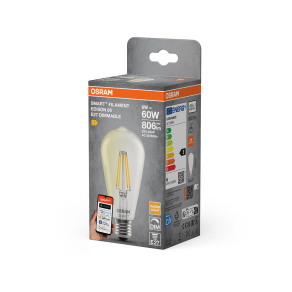   Osram Smart+ Matter Filament Classic E27 LED, 6 W, 806 lm, 2700 K, dimmelhető
