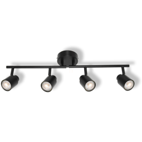   Osram LED Spot Primal 4XGU10 Black – Fekete mennyezeti lámpa négy állítható GU10 spotfejjel, 24W max teljesítmény, IP20