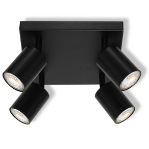   Osram LED Spot Elemental 4XGU10 Plate Black - Mennyezeti spotlámpa 4 forgatható fejjel, max 4x6W teljesítmény, IP20, fekete