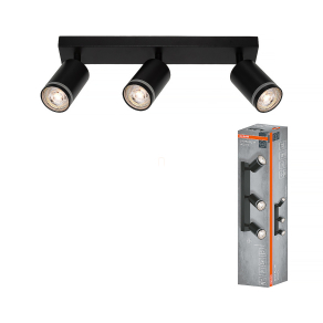   Osram LED Spot Pulse mennyezeti spot lámpa 3xGU10 foglalattal, fekete