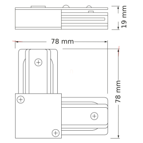   Osram Connector 1-phase tracking system L Type – Egyfázisú sínrendszer L alakú csatlakozó elem beltéri világításhoz, alumínium/műanyag kivitel, fehér